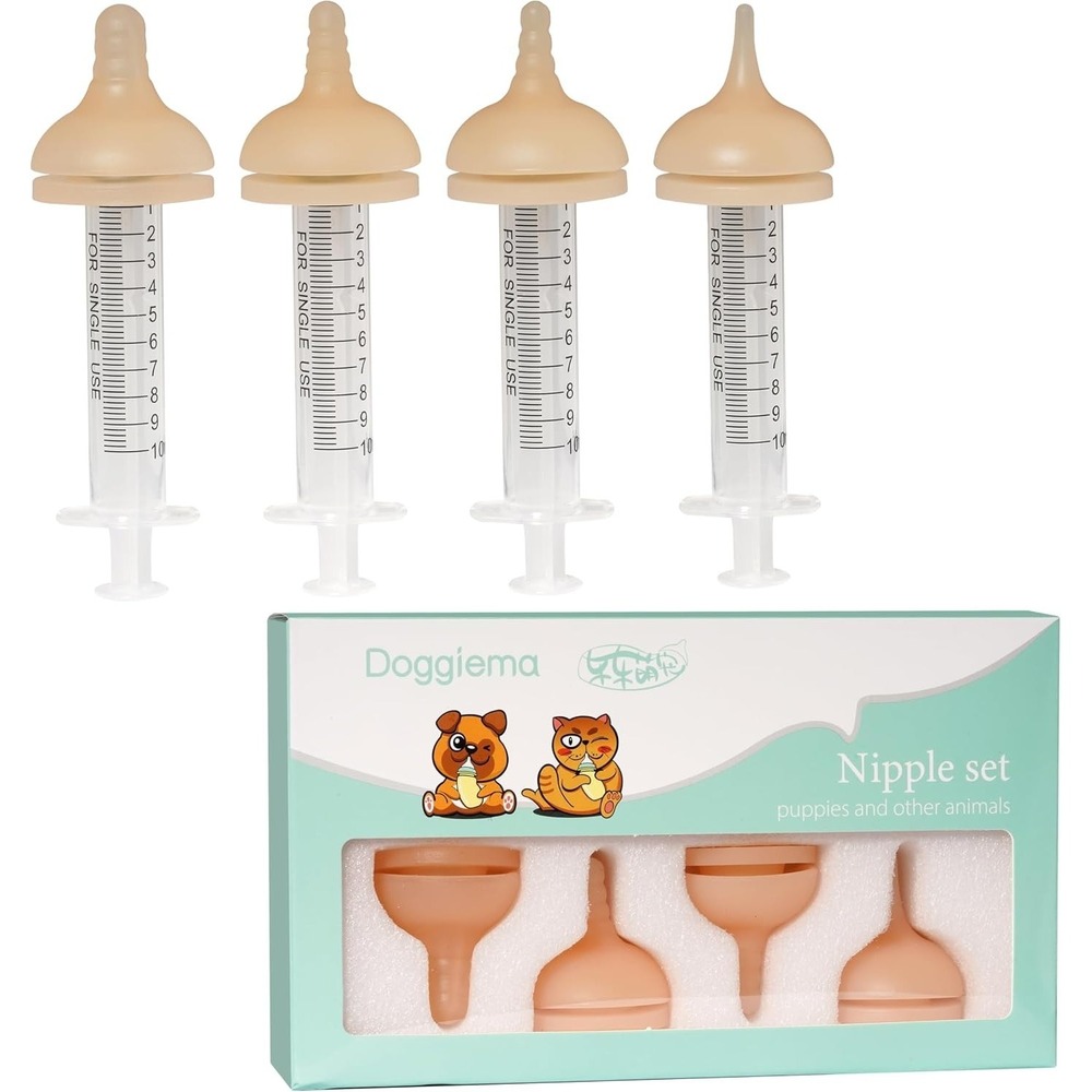Doggiema Silicone Animal Feeding Nipple & Syringes for Puppies and Other Animals